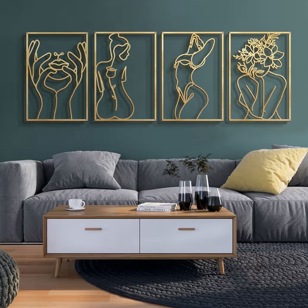 Gold Framed Wall Art Set